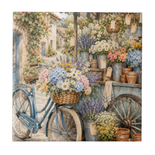 Bloomcore Bloemenmarkt Fiets Tegeltje