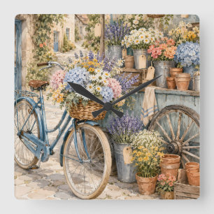 Bloomcore Bloemenmarkt Fiets Vierkante Klok