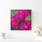 Bloomed Roze Rose Wandklok Vierkante Klok (Huis)