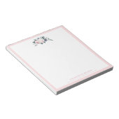 Bloomend botanisch roze gepersonaliseerd papier notitieblok (Schuin)