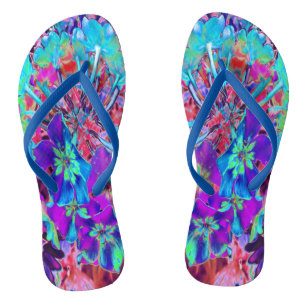 Bloomende Abstracte Paarse en blauwe ventilator Teenslippers