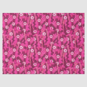 Bloomende cactus succulent roze camouflage patroon tissuepapier