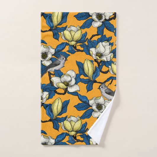 Bloomende magnolia en timuizvogel 3 bad handdoek (Handdoek)