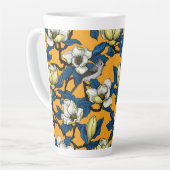 Bloomende magnolia en timuizvogel 3 latte mok (Linkerhoek)