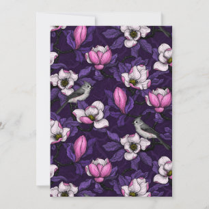 Bloomende magnolia en titmuis bird 4
