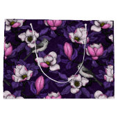 Bloomende magnolia en titmuis bird 4 groot cadeauzakje (Achterkant)