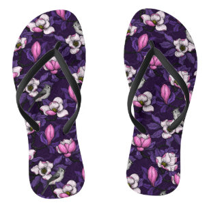Bloomende magnolia en titmuis bird 4 teenslippers