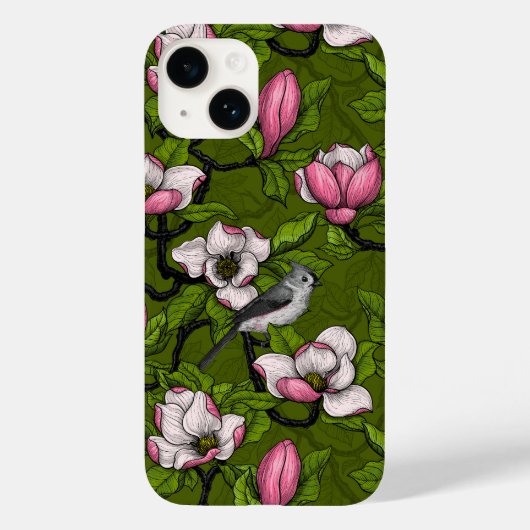 Bloomende magnolia en titmuisvogel 2 Case-Mate iPhone case (Achterkant)