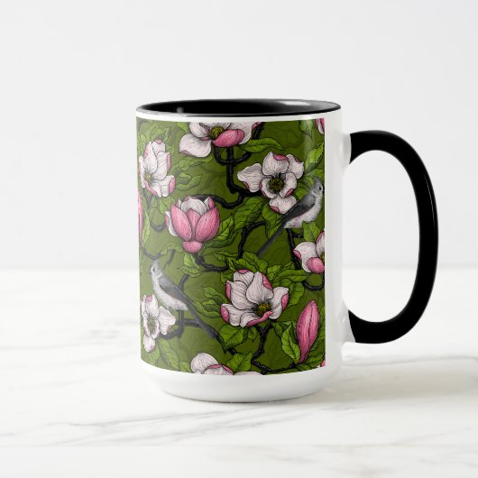 Bloomende magnolia en titmuisvogel 2 mok (Rechts)