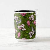 Bloomende magnolia en titmuisvogel 2 mok (Midden)