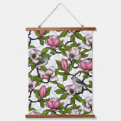 Bloomende magnolia en titmuisvogel hangend wandkleed (Voorkant)