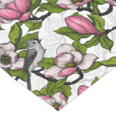 Bloomende magnolia en titmuisvogel korte tafelloper (Hoek)