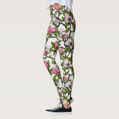 Bloomende magnolia en titmuisvogel leggings (Links)