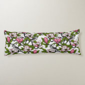 Bloomende magnolia en titmuisvogel lichaamskussen (Achterkant)