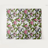 Bloomende magnolia en titmuisvogel wandkleed (Voorkant (horizontaal))