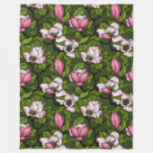 Bloomende magnolia op donkergroene deken (Voorkant)