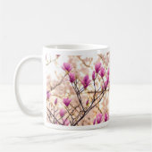 Bloomende roze Paarse Magnolias Spring Flower Koffiemok (Links)