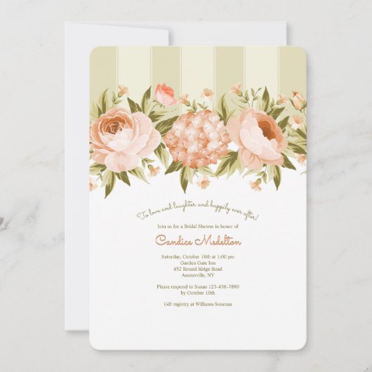 Bloomende Rozen en Vrijgezellenfeest van Hydrangea Kaart (Voorkant)