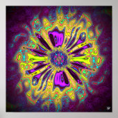 Bloomende ster-bloem v1 patronen pareidolia poster (Voorkant)