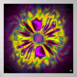 Bloomende ster-bloem v2 patronen pareidolia poster