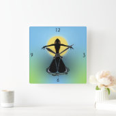 Bloomende Vrouw Square Wall Clock Vierkante Klok (Huis)