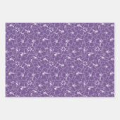 Bloomende witte hibiscus bloemen op Paars Inpakpapier Vel (Voorkant 3)