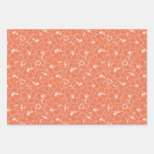 Bloomende witte Hibiscus-bloemen op strand Inpakpapier Vel (Voorkant)