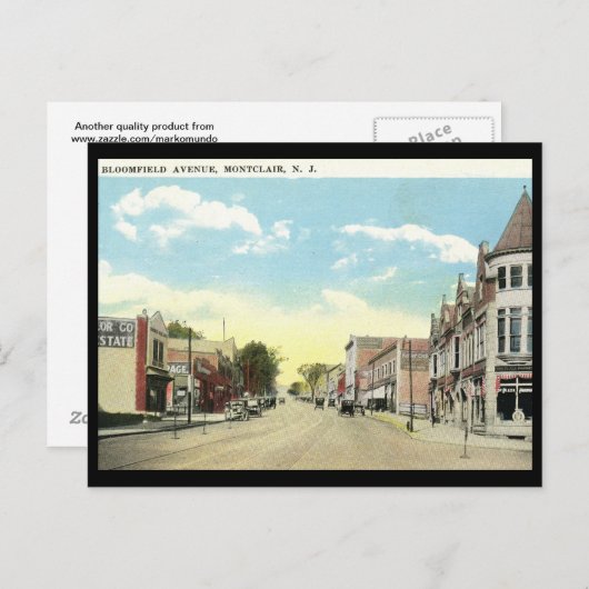 Bloomfield Ave., Montclair NJ Briefkaart (Voorkant / Achterkant)