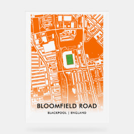 Bloomfield Road Stadium in Blackpool, Verenigd Kon Acryl Bord