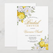 Bloomgeel wit rozen pony vrijgezellenfeest kaart (Voorkant / Achterkant)