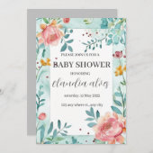 Bloomin' Baby shower: Viering voor Mama's Naam Kaart (Voorkant / Achterkant)