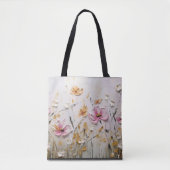 : Bloomin' Bold: Abstract Roze Bloem Aangepast Tas (Voorkant)