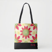 Bloomin 'Goede start Floral Modern gepersonaliseer Tote Bag (Voorkant)
