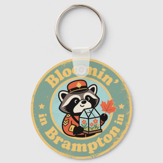Bloomin’ in Brampton with a Funny Raccoon Mountie Sleutelhanger (Achterkant)