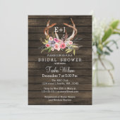 Blooming Antlers Land Chic Vrijgezellenfeest nodig Kaart (Staand voorkant)