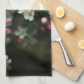 Blooming apple tree, moody spring theedoek (Quarter Fold)