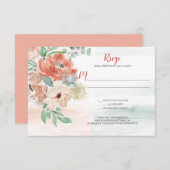 Blooming Apricot Aquarelle Floral RSVP (Devant / Derrière)