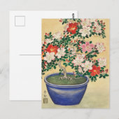 Blooming Azalea in Blue Pot door Ohara Koson Briefkaart (Voorkant / Achterkant)