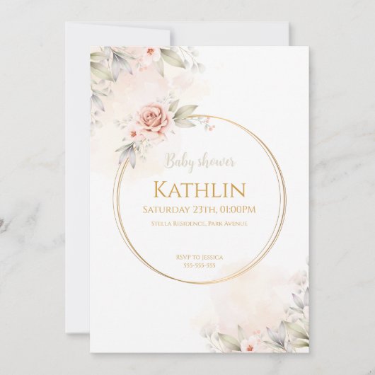 Blooming Baby Shower Invitation (Devant)