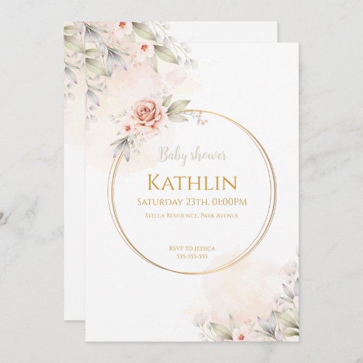 Blooming Baby Shower Invitation (Devant / Derrière)