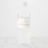 Blooming Baby shower Waterfles Etiket (Voorkant)