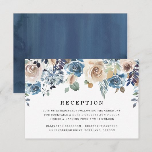 Blooming Beauty | Carte de Réception de Mariage (Devant / Derrière)