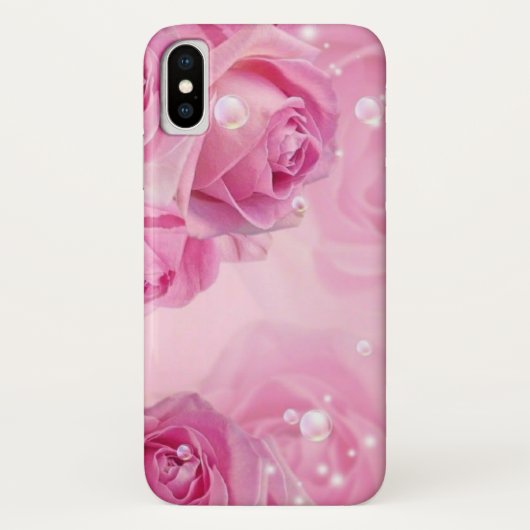 Blooming Beauty: Roze Rose iPhone Case (Achterkant)