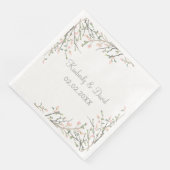 Blooming Blush Floral Wedding Servet (Hoek)