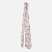 Blooming Blush Pink Secret Garden Floral Wedding Stropdas (Achterkant)