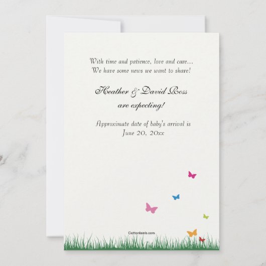 Blooming Boom Zwangerschap Aankondiging (Achterkant)