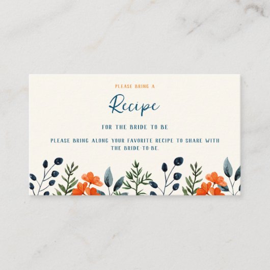 Blooming Botanicals Bruiloft Feest Deel Een Recept Informatiekaartje (Voorkant)