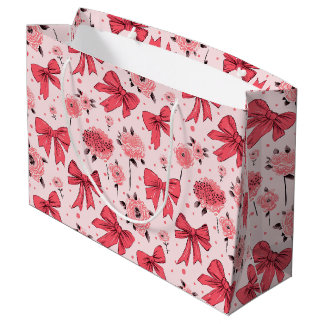 Blooming Bows - Bloemen en lint patroon Groot Cadeauzakje