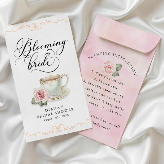 Blooming Bride Tea Party Seed Packet DIY Favoriet Flyer