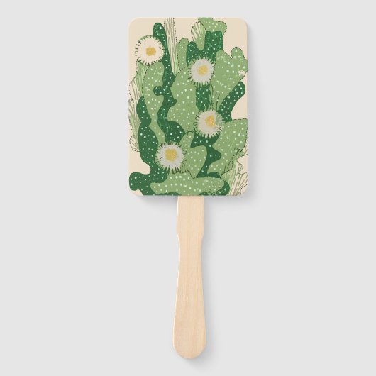 Blooming Cacti Art Handwaaier (Voorkant)